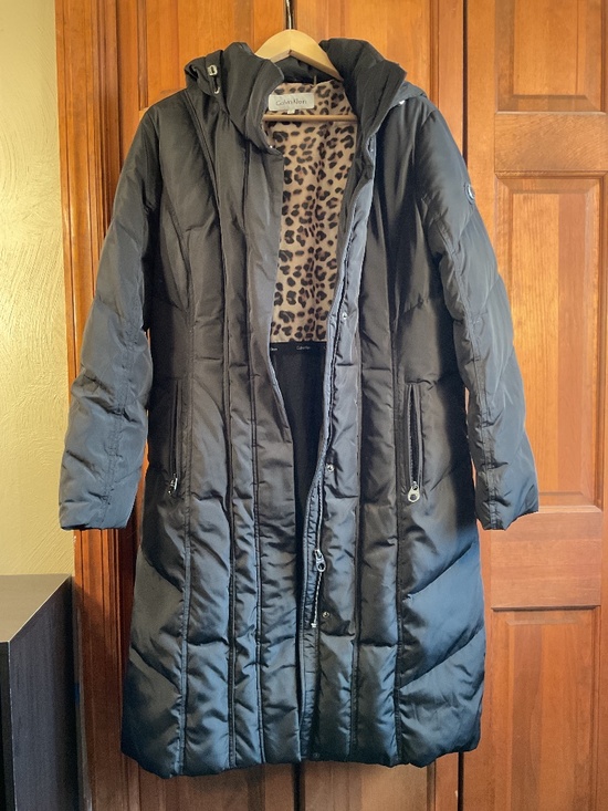 Calvin Klein long black coat - Picture 1 of 8